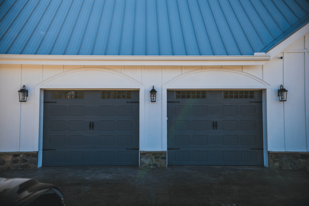 Double Black Garage Doors